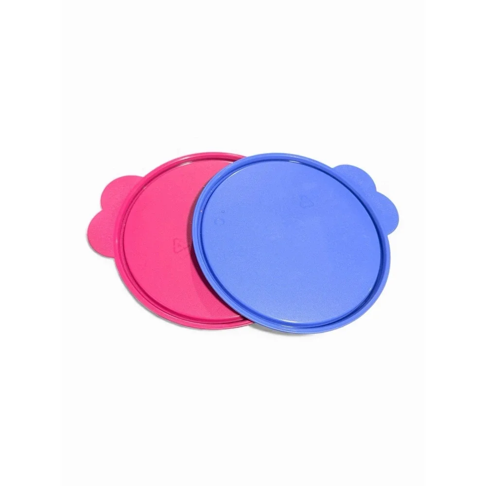 Two Tupperware Replacement Lids #2541-D3‎ w/Butterfly Tab - Purple & Blue